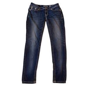 Miss Me Jeans Size 30 30x30 Signature Straight Super Stretch Lo Rise Dark Wash